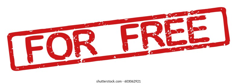 Stamp with word "for free", grunge style, on white background