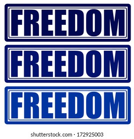 Stamp with word freedom inside, vector illustration