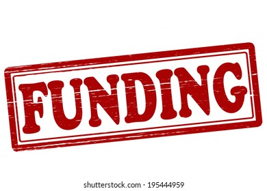 Stamp with word funding inside, vector illustration