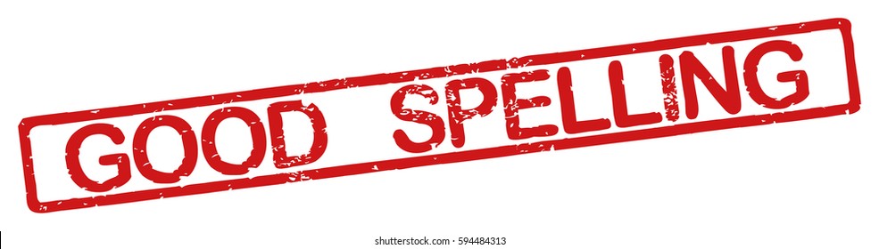 Stamp with word "good spelling", grunge style, on white background