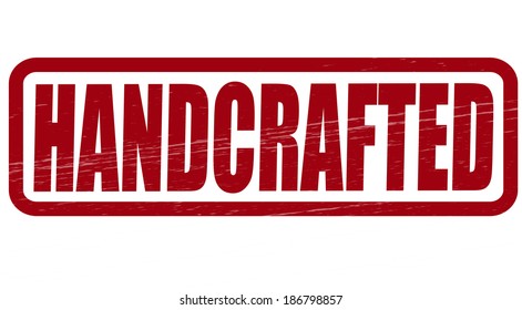 Stamp with word handcrafted inside,vector illustration