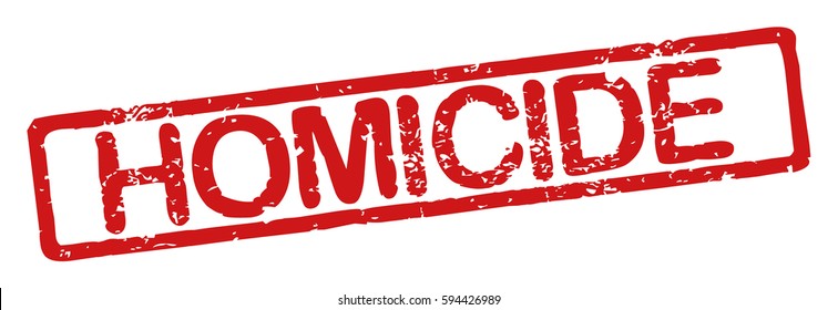 Stamp with word "homicide", grunge style, on white background