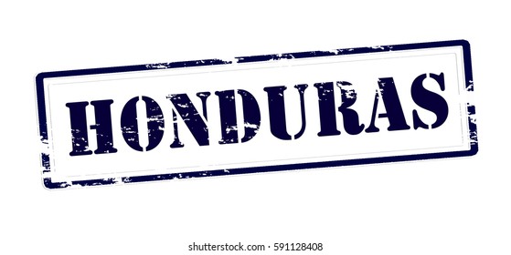 Stamp with word Honduras inside, vector illustration
