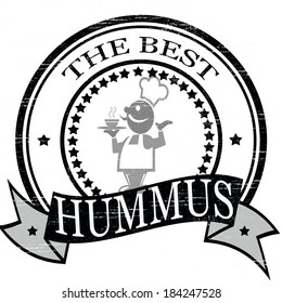 Stamp with word hummus inside,vector illustration