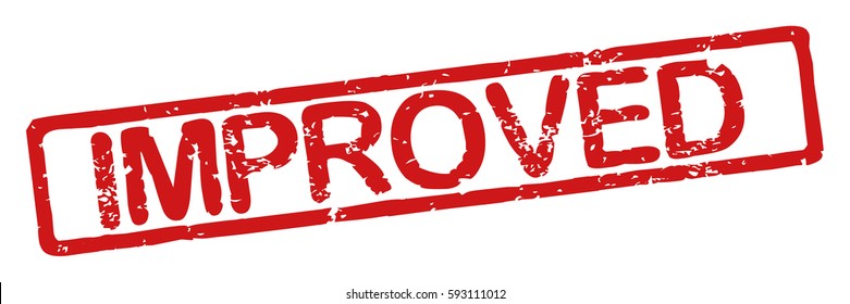 Stamp with word "improved", grunge style, on white background