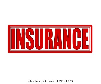 Stamp with word insurance inside, vector illustration