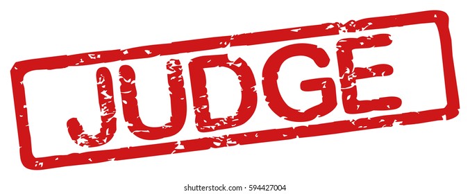 Stamp with word "judge", grunge style, on white background