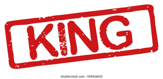 Stamp with word "king", grunge style, on white background