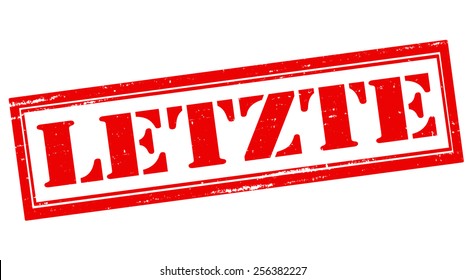 Stamp with word latest in German language inside, vector illustration