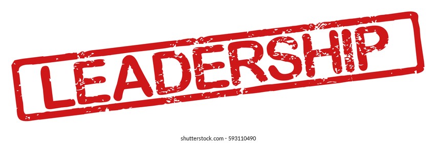Stamp with word "leadership", grunge style, on white background