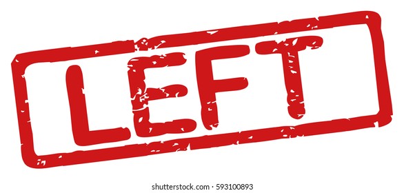 Stamp with word "left", grunge style, on white background