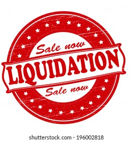 Stamp with word liquidation inside, vector illustration