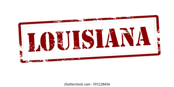 Stamp with word Louisiana inside, vector illustration