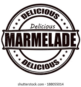 Stamp with word marmalade inside, vector illustration
