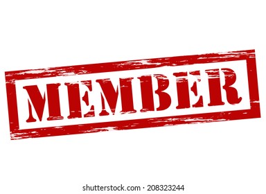 Stamp with word member inside, vector illustration