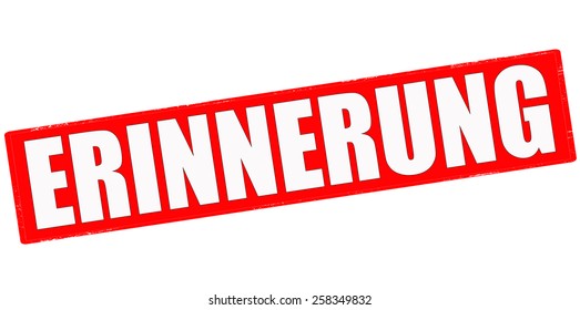 Stamp with word memory in German language inside, vector illustration