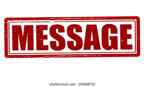 Stamp with word message inside, vector illustration