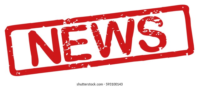 Stamp with word "news", grunge style, on white background