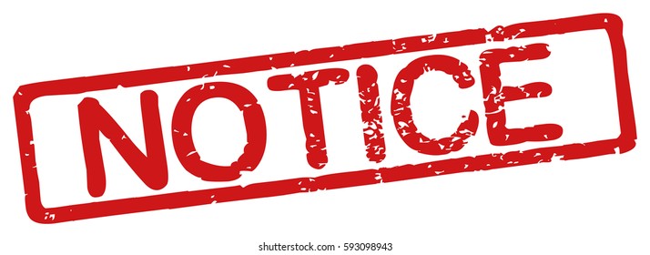 Stamp with word "notice", grunge style, on white background