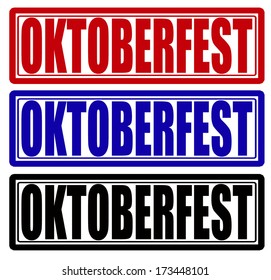 Stamp with word Oktoberfest inside, vector illustration