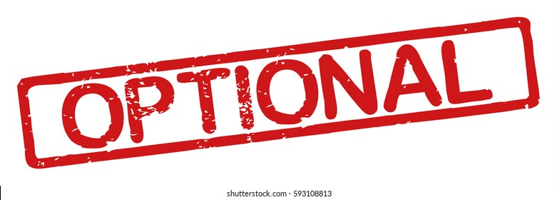 Stamp with word "optional", grunge style, on white background