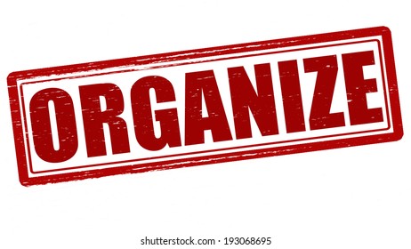 Stamp with word organize inside, vector illustration