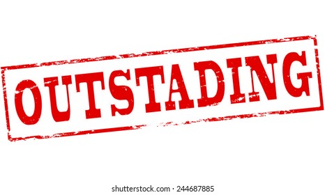 Stamp with word outstanding inside, vector illustration