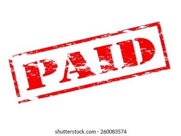 Stamp with word paid inside, vector illustration