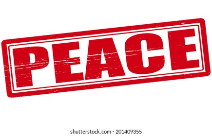 Stamp with word peace  inside, vector illustration