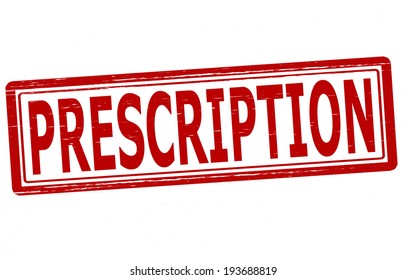 Stamp with word prescription inside, vector illustration