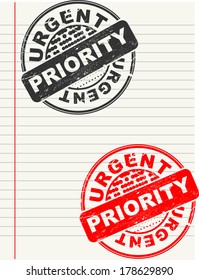stamp with word priority and urgent
