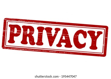 Stamp with word privacy inside, vector illustration