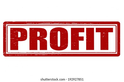 Stamp with word profit inside, vector illustration