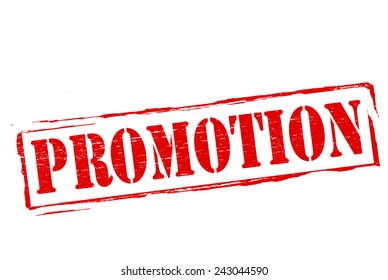 Stamp with word promotion inside, vector illustration