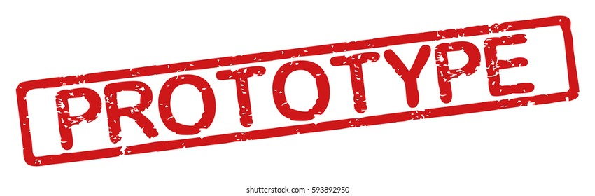 Stamp with word "prototype", grunge style, on white background