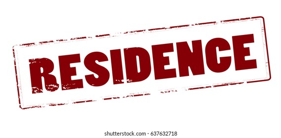 Stamp with word residence inside, vector illustration