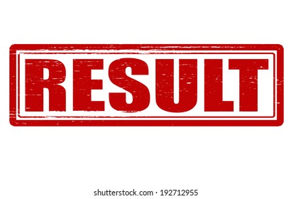 Stamp with word result inside, vector illustration