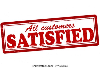 Stamp with word satisfied inside, vector illustration