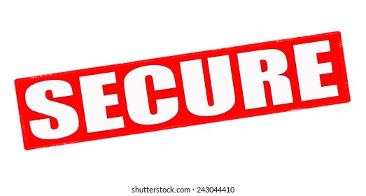 Stamp with word secure inside, vector illustration