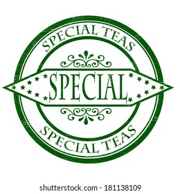 Stamp with word special inside, vector illustration