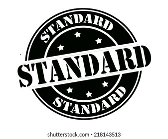 Stamp with word standard inside, vector illustration