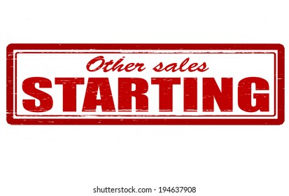 Stamp with word starting inside, vector illustration