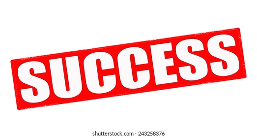 Stamp with word success inside, vector illustration