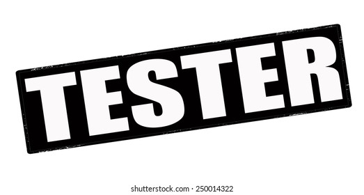Stamp with word tester inside, vector illustration