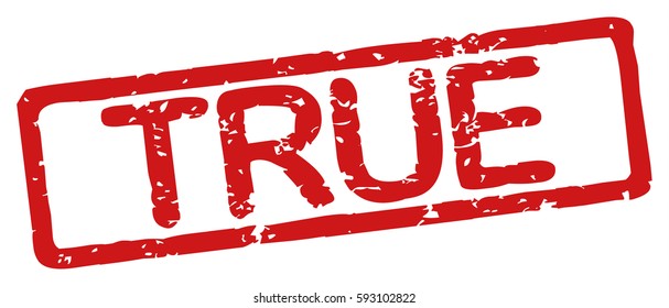 Stamp with word "true", grunge style, on white background