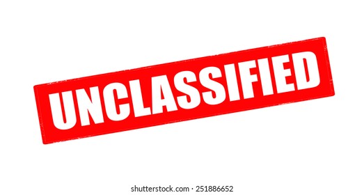 Stamp with word unclassified inside, vector illustration