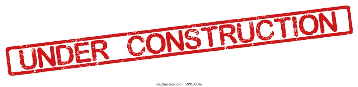 Stamp with word "under construction", grunge style, on white background
