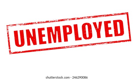 Stamp with word unemployed inside, vector illustration