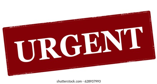 Stamp with word urgent inside, vector illustration