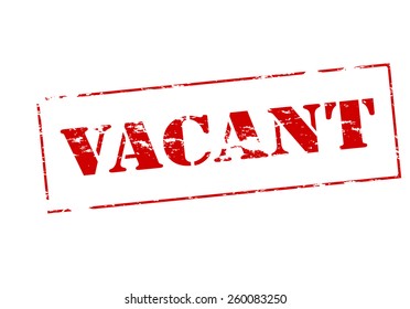 Stamp with word vacant inside, vector illustration